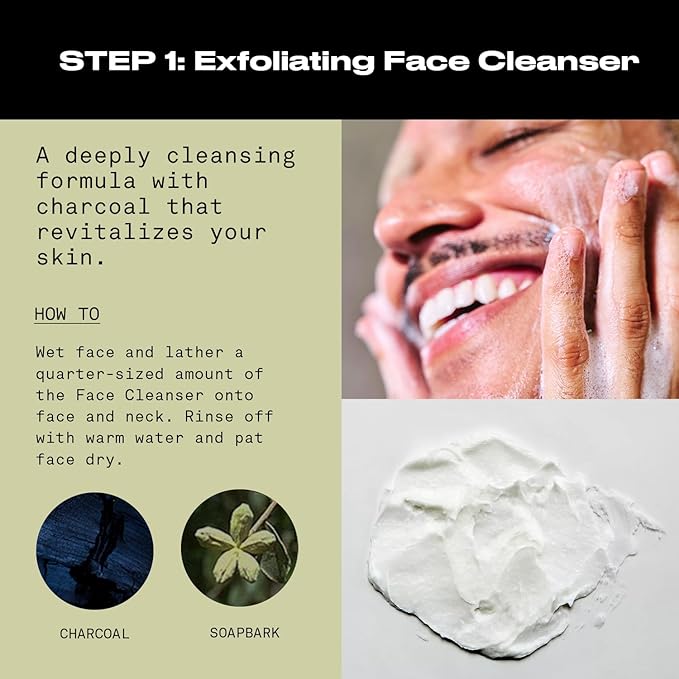 Hawthorne Deep Exfoliating Men’s Skin Care Kit. Exfoliating Men’s Facial Care Kit With Charcoal Face Wash Cleanser and Everyday Face Lotion For Normal to Oily Skin. Natural, Non-Toxic. 4 Fl. Oz. Each.