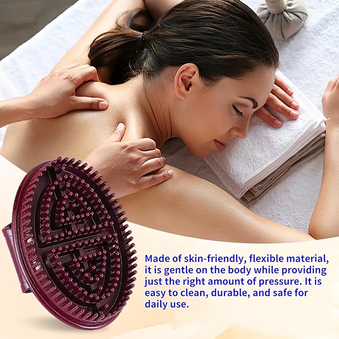 Meridian Pressure Brush Body Relaxation Massage Comb Essential Oil Brush Body Scrubber Bath Body Brushes SPA Massager Device, for Meridian Scalp Full Body Relaxation Massage (2 Pcs) (Brown)