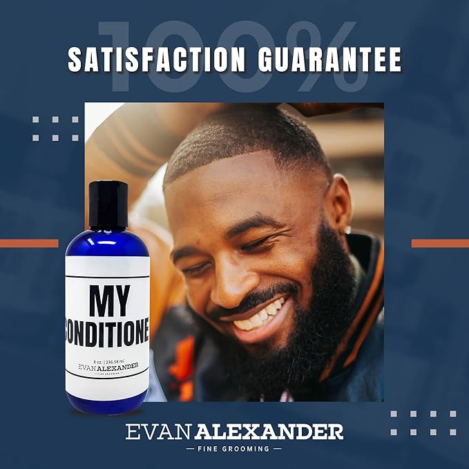 Evan Alexander Grooming MY Conditioner - Supports Hair Growth and Nourishes the Scalp with Peppermint Oil, Tea Tree Oil, Organic Aloe Vera - Vegan - 8 oz - Great Scent