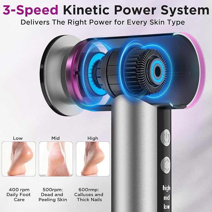 Electric Callus Remover, Apply Oil,Foot SPA,Electric Foot File,Reusable Nano-Glass Head, Ergonomic Callus Remover for feet, Rechargeable Pedicure Tools for Feet,Gifts for Men Women