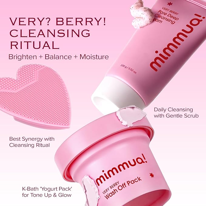 VERY BERRY Pore Deep Cleansing Foam | Berry Complex+Micro Biome for Moisture & Healthy Glow | Gentle Exfoliating Face Scrub for Bumpy Skin | Pore Cleanser | 100g/ 3ea