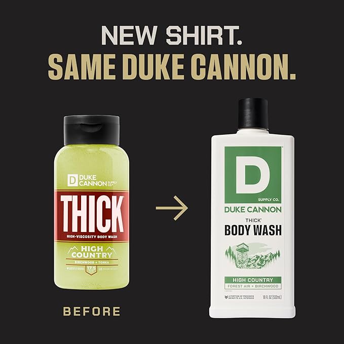 Duke Cannon Supply Co. Thick High-Viscosity Body Wash for Men High Country - Premium Ingredients, Plant-Based Thickeners, Superior Lather, Natural Exfoliate, 17.5 Fl Oz (3 Pack)