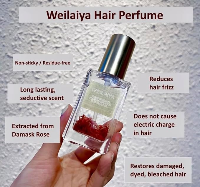 Weilaiya Damask Rose Essence Pure Fragrance Hair Care Oil – 1.41 fl oz – Nourishing Oil for Dry, Damaged, Frizzy Hair – Natural Moisturizing & Smoothing Treatment for All Hair Types
