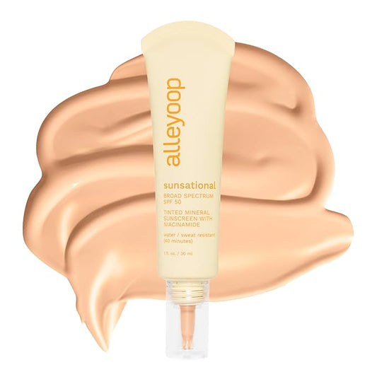Alleyoop Sunsational Tinted Moisturizer SPF 50 for Face Broad Spectrum – 100% Mineral Face Sunscreen with Jojoba, Hydrating & Soothing Tinted Sunscreen, Vegan & Cruelty-Free (Dawn)