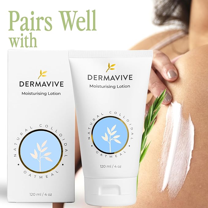 Dermavive Hydrating Facial Cleanser, Soap-Free Gentle Cleanser with Colloidal Oatmeal & Vitamin E, Soothes & Moisturizes Sensitive & Dry Skin, Suitable for All Skin Types, 120ml (4.05oz)