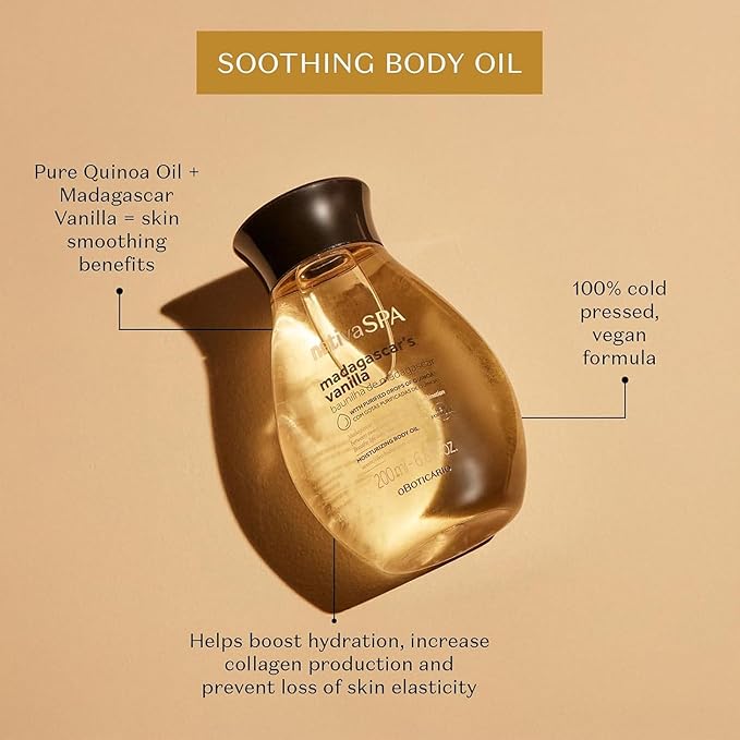 Nativa SPA by O Boticário, Madagascar Vanilla Body Oil, Soothing & Moisturizing, 6.8 Ounce