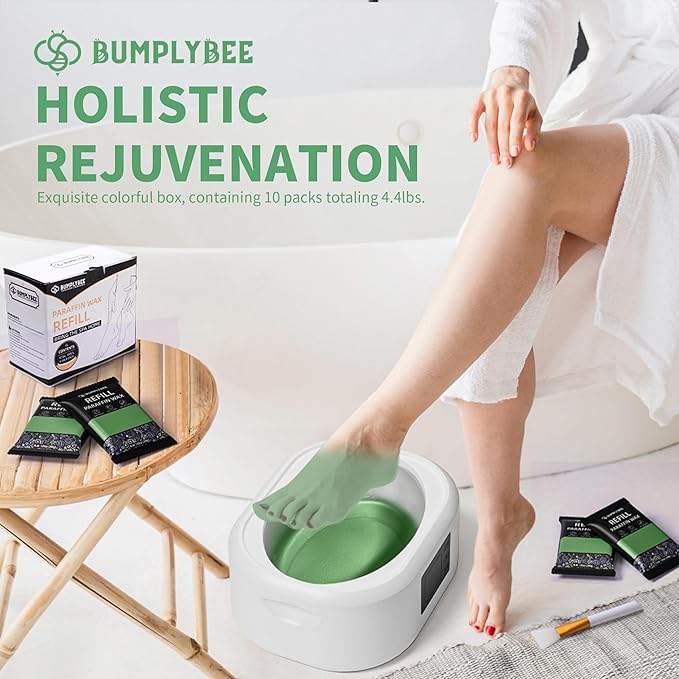 Paraffin Wax Kit - 10 Packs Aloe Vera Paraffin Wax for Hand and Feet Refill, Skin Moisturizing, Non-Greasy, Easy-Peeling