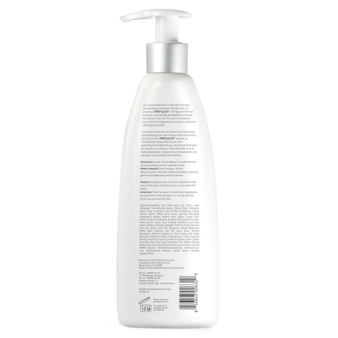 Hairmax Density Shampoo for Thinning Hair Cleanses and Exfoliates For Men & Women 10 fl oz /300 ml