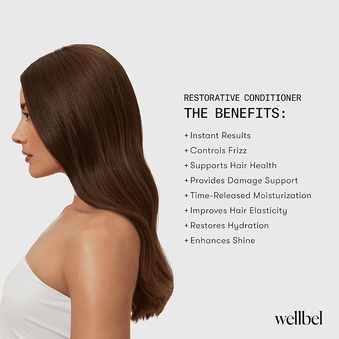 Restorative Conditioner – Lightweight Hydrating Conditioner with Hyaluronic Acid & Peptides – Frizz Control for All Hair Types – Sulfate-Free, Color-Safe (8.45 oz)