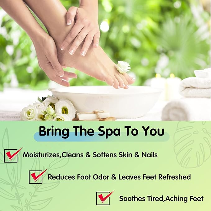 Pedicure Foot Soak, Foot Spa Soak, Pedicure Kit, Bubble Foot Bath for Tired & Dry Cracked Feet, Athletes Feet, Odor Foot and Softens Calluses, Foot Soak 16 Packs A Box, Jasmine