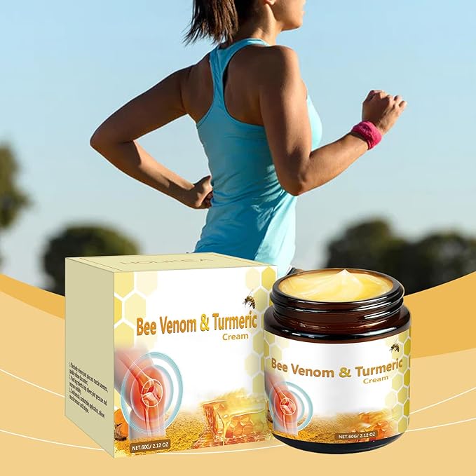 Bee Venom Turmeric Joint Cream, Professional Bee Venom Joint Gel, Bee Venom Joint and Bone Cream for Back, Knee, Hands, Neck, Feet -60ML (2PCS)