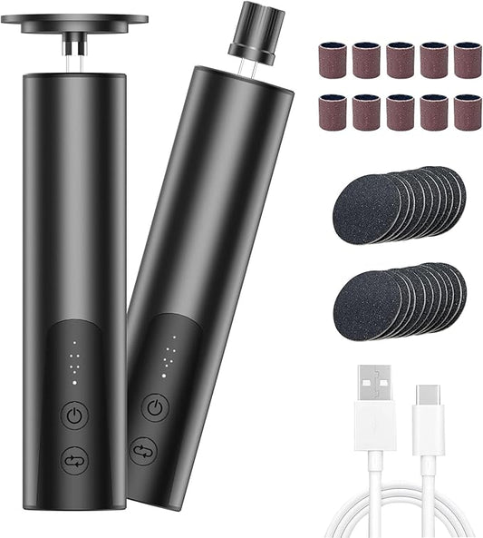 Wireless Electric Foot Callus Remover(6 Speed), 2 in 1 Rechargeable Electric Foot Sander with Sandpaper Disk, Callus Remover for Feet for Dead Skin, Pedicure Tool for Feet-Black