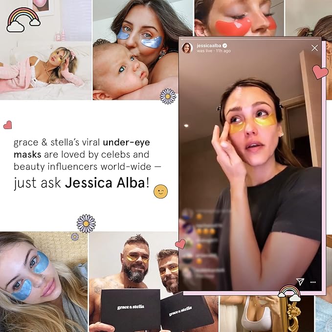 grace & stella Award Winning Under Eye Mask - Reduce Dark Circles, Puffy Eyes, Eye Bags, Wrinkles - Undereye Patches - Friendship Gifts for Women (Pink Eye Mask 48 Pairs + Hyaluronic Acid Serum 17ml)