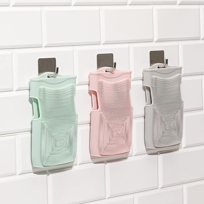 Innobaby Double Sided Silicone Massage Mitt Bath Scrubber Shower Brush & Scalp Massager/Gray