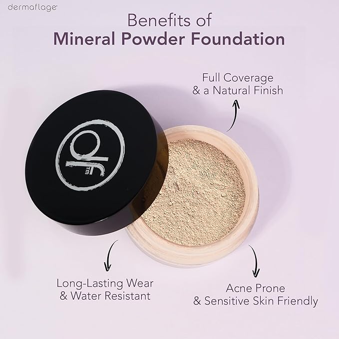 Dermaflage SPF Mineral Powder Sunscreen for Sensitive Skin, All Natural Sunscreen Powder, Broad Spectrum