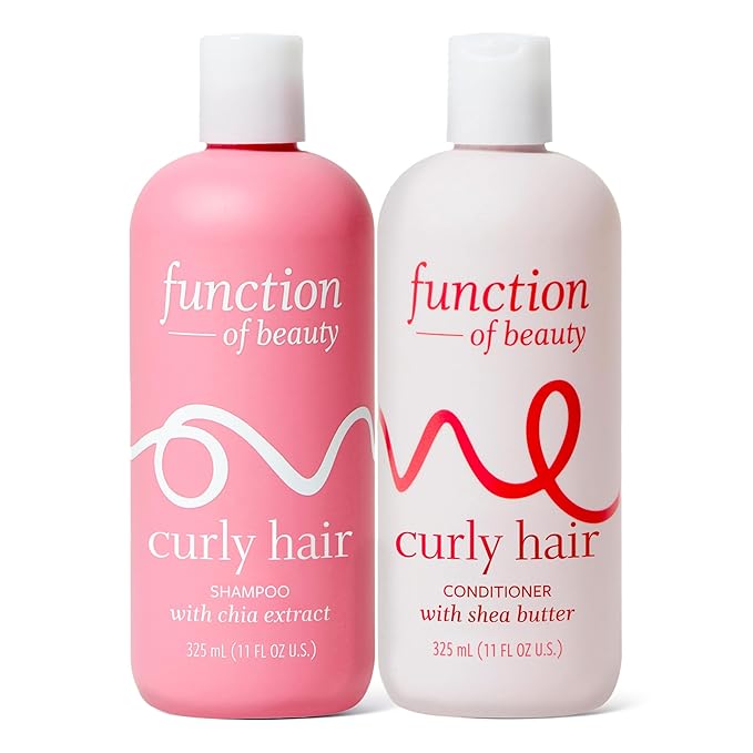 Function of Beauty Curly Hair Shampoo & Conditioner Set - Sulfate-Free Shampoo & Conditioner Duo for Natural Curls & Bounce - Curl Defining, Hydrating & Moisturizing - Dry & Dull Hair Care Products