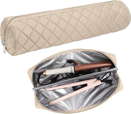 Large Hot Hair Tools Organizer Bag Portable Travel Heat Resistant Storage Case Pouch for Curling Irons, Flat Irons, Hair Straighteners and Styling Tools(17.7" x 3.9")