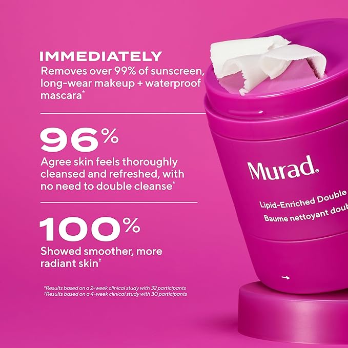Murad Lipid-Enriched Double Cleansing Balm - Hydrating Balm-to-Oil Face Cleanser & Makeup Remover – Removes Long-Wear Makeup & SPF – Barrier Repair with Ceramides & Camellia Oil – 1.7 Fl Oz