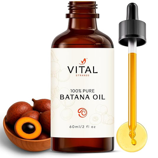 Batana Oil for Hair Growth – 100% Pure & Organic Botana Oil from Honduras – Strengthens, Thickens & Restores Natural Hair – Cold Pressed Raw Scalp & Hair Treatment for Men & Women – 60ml