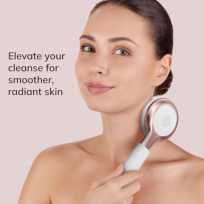 GESKE Sonic Full-Body Brush & Intensive Exfoliator | 8 in 1 | Electric Body Cleansing Brush | With SmartSonic Pulsations | Deep Cleansing, Exfoliation, Massage | Extendable Handle | Rough Skin Remover