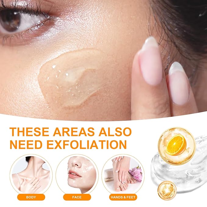 2026 Orange Exfoliating Gel, Moisturizer Face Body Scrub Gel,Deep Cleansing Moisturizing Facial Exfoliator,Natural Orange Peeling Gel Face Scrub (2PCS)