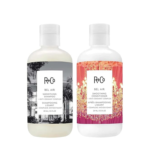 R+Co Bel Air Smoothing Shampoo and Conditioner Set (8.5 Oz) | Body + Shine + Smoothing for All Hair Types | Vegan + Cruelty-Free |