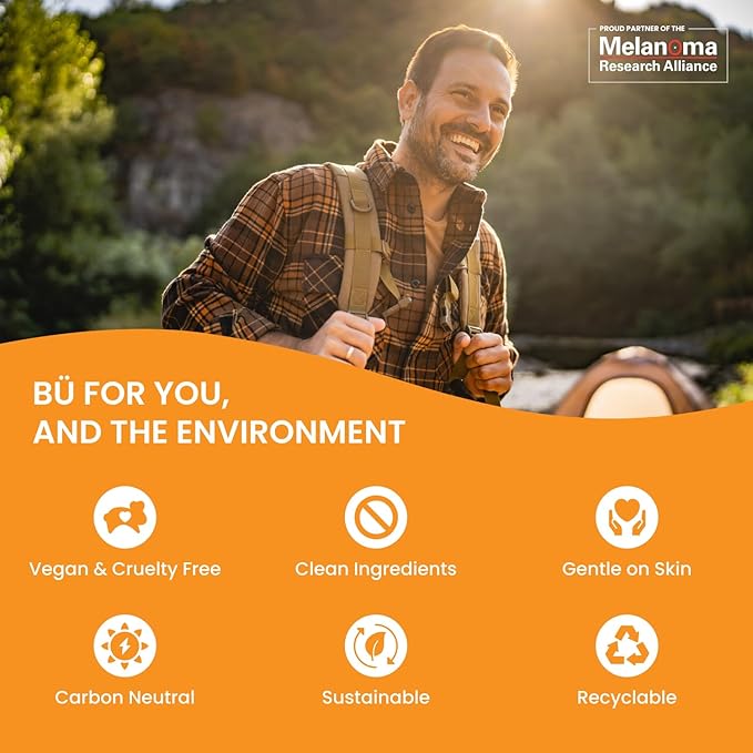 BU SPF 50 Sunscreen Spray for Face and Body, Fragrance Free, Clear, Non Greasy, Water Resistant, for Sensitive Skin, 3.3 oz