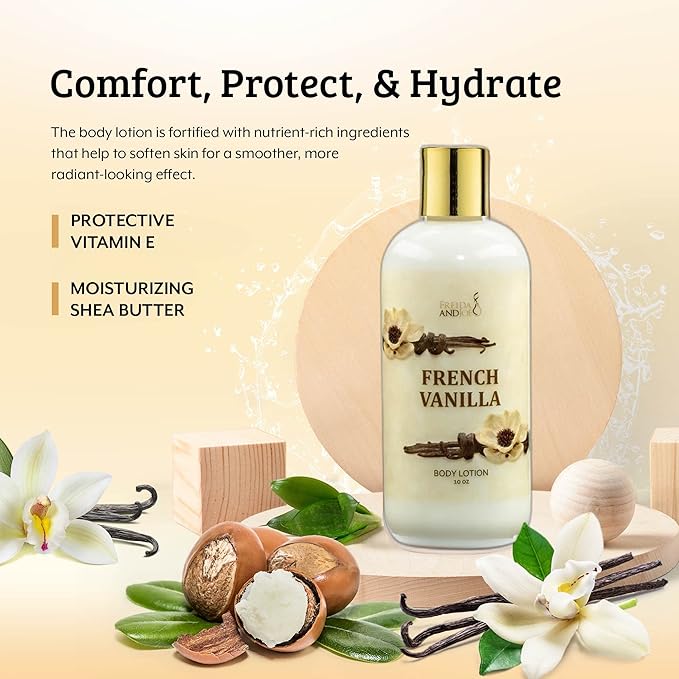 Home Spa Gift Fragrance Body Lotion Luxury Firming Scented 10oz Deep Moisturizing Fragrance Body Lotion for Women (French Vanilla)