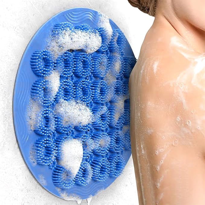 4-Pack Bath Scrubber Mat for Back Scrubbing and Foot Exfoliation - Dual-Use Shower Mats with Non-Slip Suction Cups - Soft, Durable, and Hygienic - Perfect for Full-Body Cleansing and Comfort