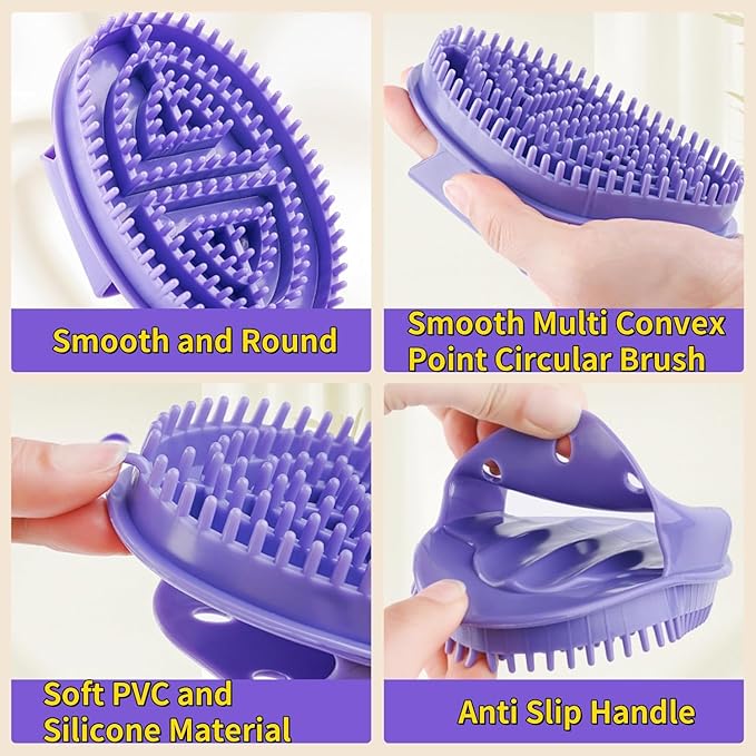 Massage Brush for Belly Body Relaxation Massage Comb Essential Oil Brush Body Scrubber Bath Body Brushes SPA Massager Device, Meridian Pressure Brush for Belly, Arms, Legs, Back (2 Pcs)