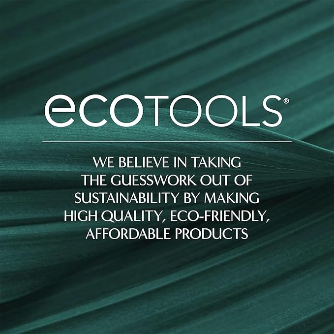 EcoTools Loofah Bath Brush with Long, Ergonomic Bamboo Handle + Green Delicate EcoPouf Made with Recycled Netting for Cleansing & Exfoliating Sensitive Skin, Self-Care Gifts