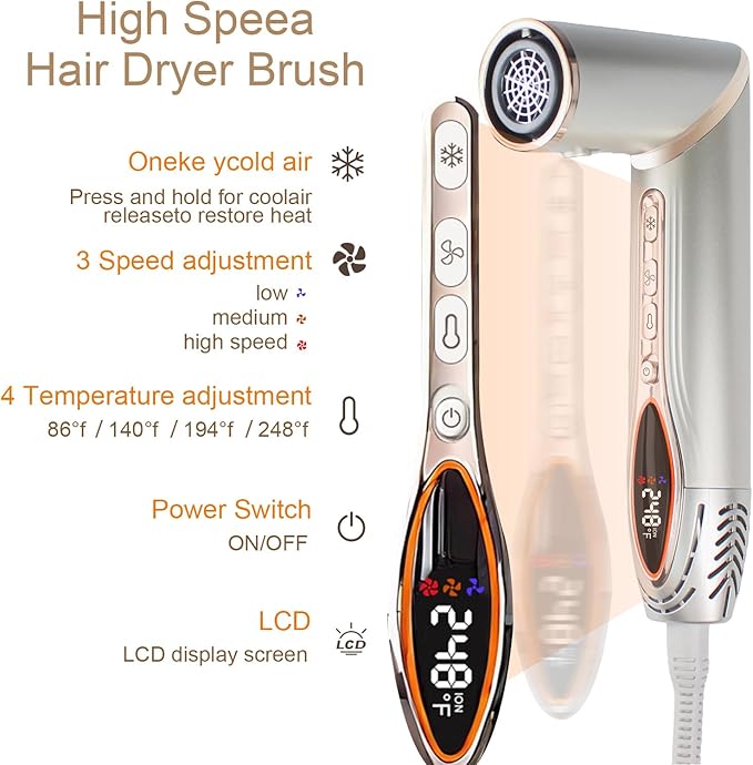 Air Wrap Hair Dryer Styling Brushes - 7 in 1 Multi Styler Drying System, 200 Million Negative Ions, Professional Blow Dryer Brush for Curling Volumizing Straightening Styling