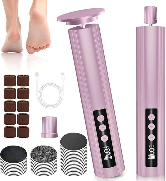 Electric Feet Callus Remover, Foot Callus Remover, 9-Speed Adjustable Foot Grinding Tool, 2600mAh Battery, Includes 100 Sandpaper Sheets and Grinding Heads,Pedicure Tools for Dead Skin