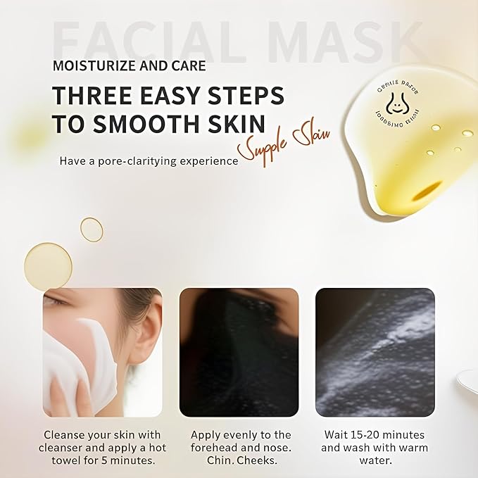 Blackhead Remover Mask,Charcoal Mask Peel Off,Deep Cleaning for Pores Whitehead Blackhead,Oil Control,Fit for Women and Men,with Brush,Extractor Tool.