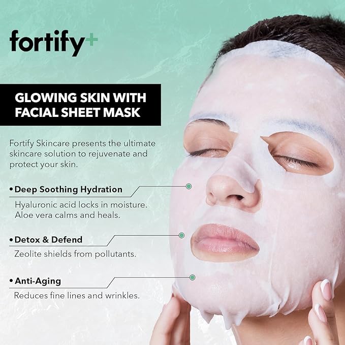 Face Mask - Hyaluronic Acid & Aloe - Dermatologist Tested, Ultra Hydrating, Anti-Aging, Pore Minimizing - 3-in-1: Detox - Treat- Boost - Clean Beauty, Korean Skin Care, 20 Sheet Masks