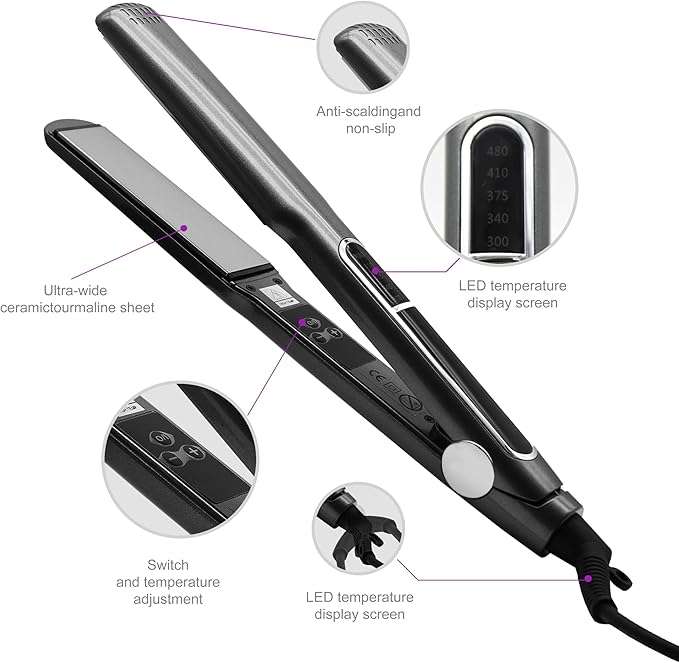Iron Hair Straightener for Women,Small Flat Iron straightening Iron(EU Plug)