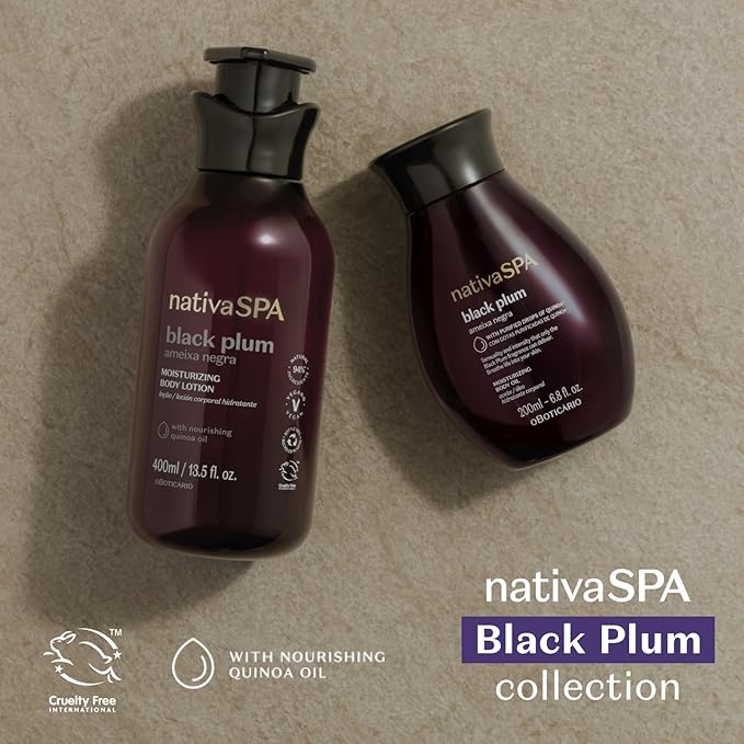 Nativa SPA by O Boticário, Black Plum Body Oil, Scented Moisturizer, Enriched with Purified Quinoa Drops to Boost Hydration, 6.8 Ounce