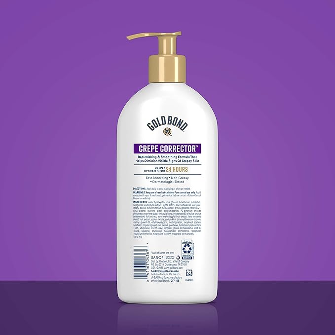 Gold Bond Age Renew 14 oz Crepe Corrector Body Lotion & 3 oz Hand Cream Bundle, Replenishing & Smoothing Formulas