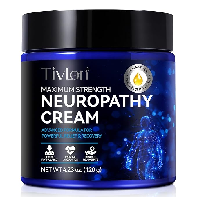 Neuropathy Nerve Care Cream for Feet, Hands, Legs & Toes - Fast-Acting with Natural Ingredients to Soothe Tingling & Burning, Non-Greasy & Cooling for Comfort, 4.23oz