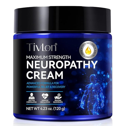 Neuropathy Nerve Care Cream for Feet, Hands, Legs & Toes - Fast-Acting with Natural Ingredients to Soothe Tingling & Burning, Non-Greasy & Cooling for Comfort, 4.23oz