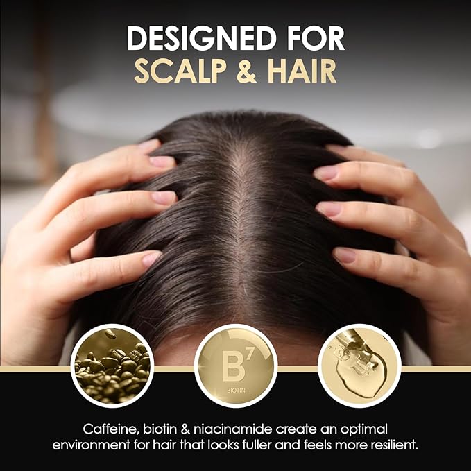 ThickTails Stimulating Hair Growth Shampoo for Women | Sulphate-Free Caffeine & Biotin Formula | Encourages Fuller-Looking Hair | Supports Scalp Health | Colour-Safe & Hydrating