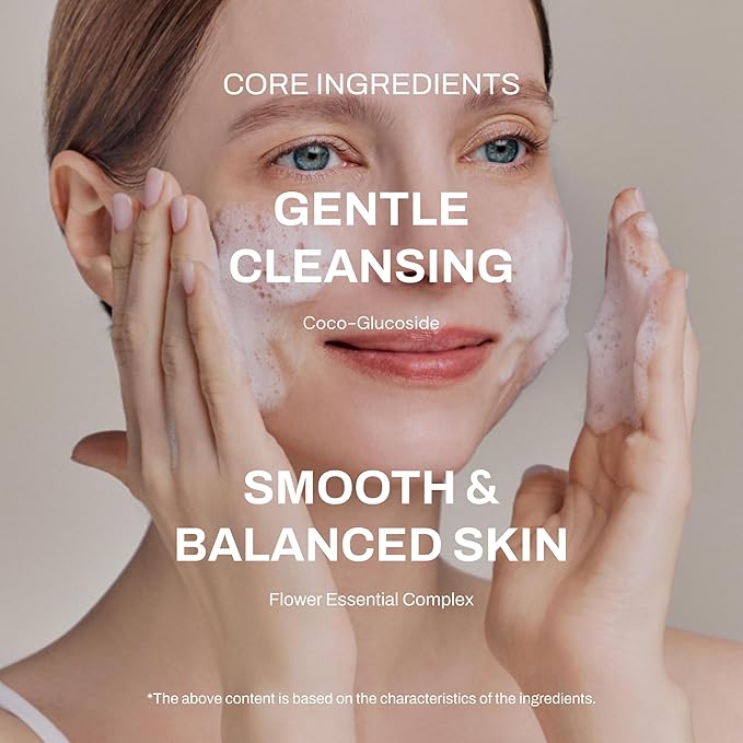 Whamisa Organic Flowers Foaming Cleansing Gel, Foaming Face Wash, Postbiotic-Rich Formula for Gentle Wash, Pore Care, Fermented, Hydrating (150ml)