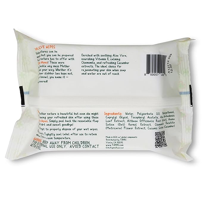 TANRI Primo Explorer Pack; Includes SPF50+ Sunscreen Lotion with Zero White Cast, Active Wipes No-Rinse Body Wipes, Moisturizing SPF15 Pear Lip Balm and an Adjustable Fanny Pack (4-Pack Bundle)