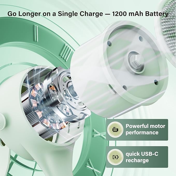 Electric Body Brush Back Scrubber for Shower, 8 Replaceable Heads and Hook, Long Handle, 2-Speed, Type-C Rechargeable, Waterproof, for Cleansing, Exfoliating and Massaging Skin（Green）