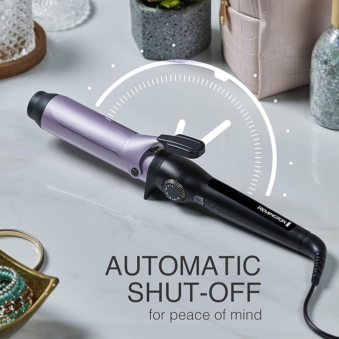 Remington Anti-Static 1.5-Inch Clipped Curling Iron with Titanium Protection, Fast Heat-Up, Ceramic Barrel for Big Voluminous Waves & Added Body, Auto Shut-Off