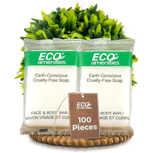 ECO amenities Bar Soap - Travel Essentials Bath Soap Bars - Hotel Amenity Bulk Set - Cruelty-Free & Individually Wrapped - 1 Oz Travel Pack