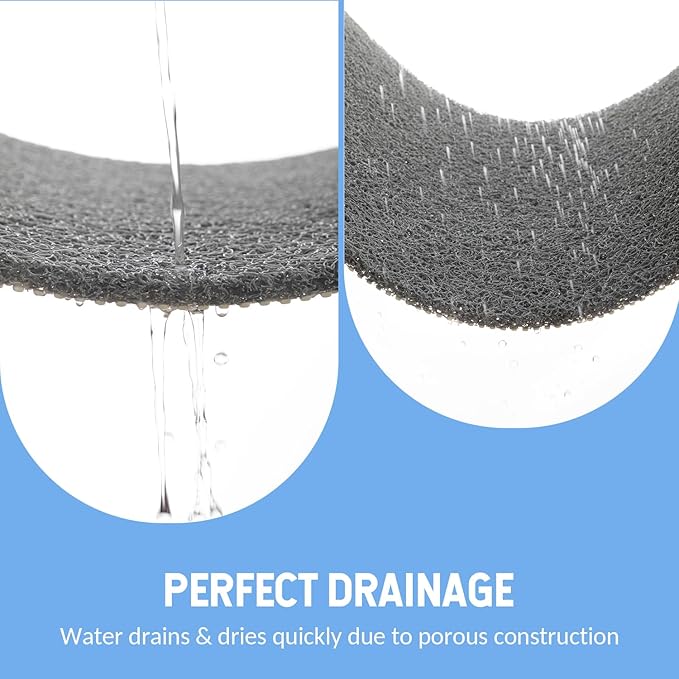 Non-Slip Bathtub Mat, Anti Slip Shower Mat, Fast Drying Bathtub Mats, Foot Scrubber Mat, Anti Slip Mat for Tub, Floor, Bathroom, Kitchen, Home, Hotel (Grey 59"×17.3")