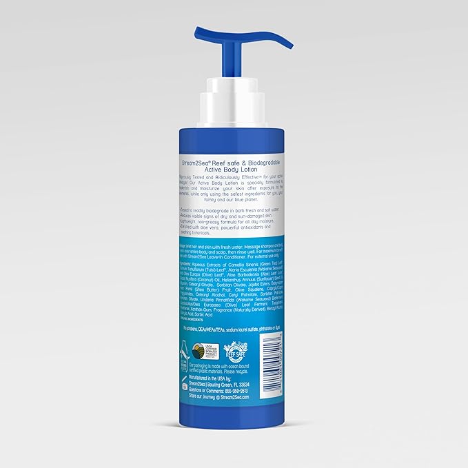 STREAM 2 SEA Nourishing Body Lotion For Dry Skin, 32 Fl oz Vitamin E Squalene Reef Safe and Paraben Free After Sun Moisturizing Body Lotion, Nourish and Protect Skin from Sun Exposure and Dry Weather
