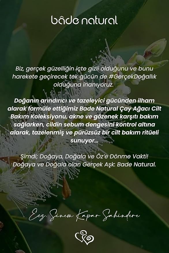 Bade Natural Tea Tree Pore-Refining Toner – Clarifying Toner for Acne-Prone, Oily & Combination Skin – Gently Mattifies and Hydrates – 3.4 fl oz (100 ml)