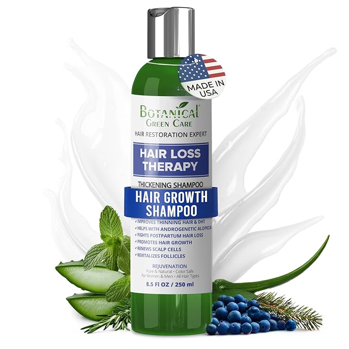 Hair Loss Therapy Strengthening Shampoo for Thinning Hair, Sulfate‑Free, Strengthening & Volumizing, DHT Blocker, Color Safe Made in USA